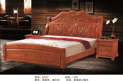 【廠家直銷 1.8米高檔橡木床 雙人實木大床】價格,廠家,圖片,床類,南康忠優(yōu)家具廠-