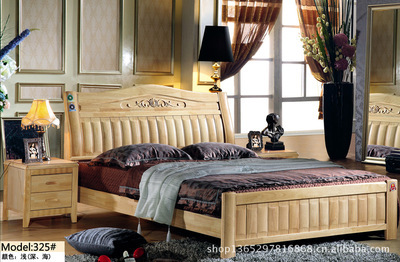【南康品牌實木家具廠家直銷 雙人實木床橡木床#386 1.8米】價格,廠家,圖片,床類,江西皇都家具實業-