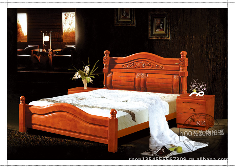 【【廠家直銷】 特價(jià)實(shí)木床批發(fā) 橡木床 828#】?jī)r(jià)格,廠家,圖片,成套家具,南康宏興家具廠-