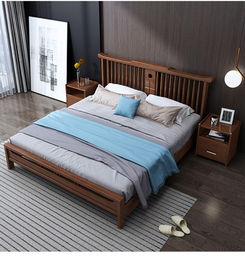 實(shí)木床北歐實(shí)木床現(xiàn)代簡(jiǎn)約雙人床北歐日式1.8米1.5米臥室家具