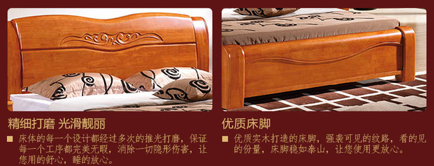 床類-新店特惠 南康家具雙人實木床 簡約1.8米臥室橡木實木床 廠家直銷-床類盡.