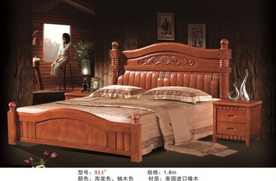 【廠家直銷 1.8米高檔橡木床 雙人實(shí)木大床】?jī)r(jià)格,廠家,圖片,床類,南康忠優(yōu)家具廠-