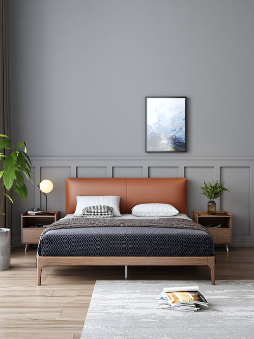 mfg家具電商產(chǎn)品渲染 實(shí)木床 總