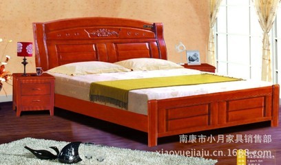 【廠家供應高檔實木床 雙人實木床批發805# 品質優 特價】價格,廠家,圖片,床類,南康市小月家具銷售部-