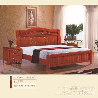 【廠家直銷 1.8米雙人床實木床 高檔大氣床/現(xiàn)代實木床 爆款902#】價格,廠家,圖片,床類,南康市小月家具銷售部-